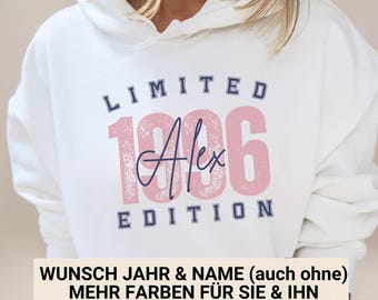 Birthday Year Hoodie Custom Birthday Sweatshirt 30 Geburtstag Geschenk Custom Limited Edition Pullover personalisiert Jahreszahl 1995 Shirt