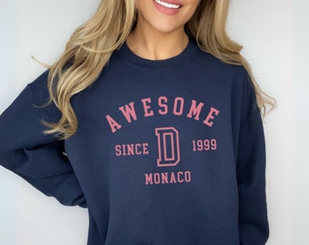 Custom Initial Sweater Awesome Year City Sweatshirt Birthday Gift for Son or Daughter Present for Husband