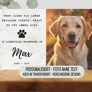Keepsake Pet Personalized Memorial Memory Gift Custom Photo Keepsake Pet Portrait Name Bereavement Gift Dog [E]
