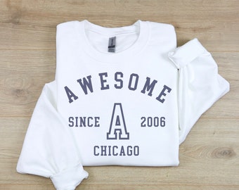 Custom Initial Sweater Awesome Year City Sweatshirt Birthday Gift for Son or Daughter Present for Husband