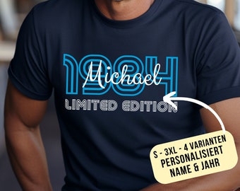 Shirt Name Jahr personalisiert Geburtsjahr Limited Edition T-Shirt Retro Style Geschenk zum Geburtstag Jahrestag für Mann Unisex  3XL