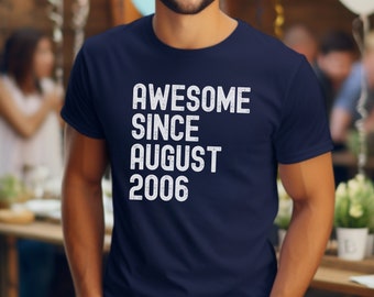 Personalisiertes Shirt 18. Geburtstag Junge Custom Jahr Monat T-Shirt für Sohn Geburtstagsgeschenk Funny Tee 18th Bday S - 3XL Cotton