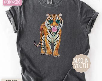 Tiger Comfort Colors Shirt – Cute Animal Print Tee Preppy Tiger Graphic