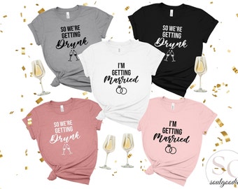 JGA Shirts getting married  getting drunk Frauen Party Shirt Bachelorette Hen Party XS-2XL Unisex T-Shirt