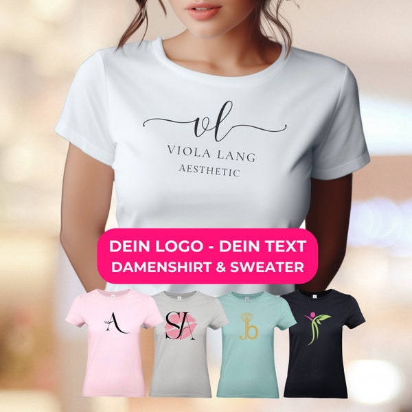 Logo Shirt Eigenes Business T-Shirt Damen Shirt und Sweatshirt XS - 3XL Team Firmenshirt Logo Personalisiertes Shirt drucken Firma Pink Mint