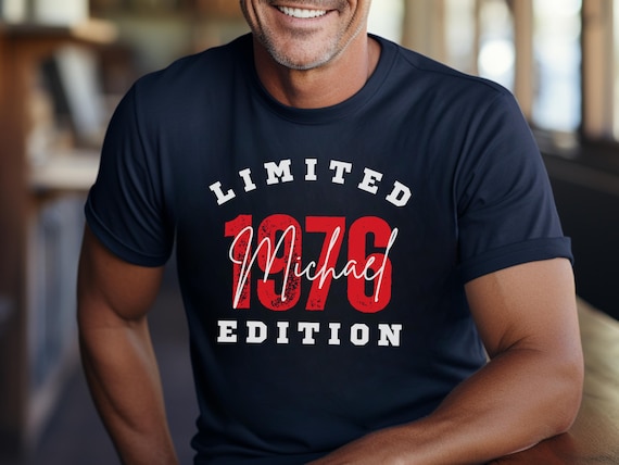 Personalisiertes T-Shirt Name Jahreszahl Shirt Mann Geburtstag Geschenk Geburtsjahr Individuelles Limited Edition Shirt Personal Unique Gift