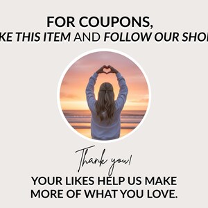K&ouml;nnte beinhalten: Grafik mit dem Text &bdquo;F&Uuml;R GUTSCHEINE, GEFALLEN SIE DIESEN ARTIKEL UND FOLGEN SIE UNSEREM SHOP&ldquo;. Ein kreisf&ouml;rmiges Bild zeigt eine Person, die mit ihren H&auml;nden ein Herz formt. Der Text &bdquo;Danke! IHRE LIKES HELFEN UNS, MEHR VON DEM ZU MACHEN, WAS SIE LIEBEN.&ldquo;