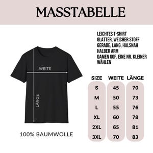 a black t - shirt with measurements for a woman's size