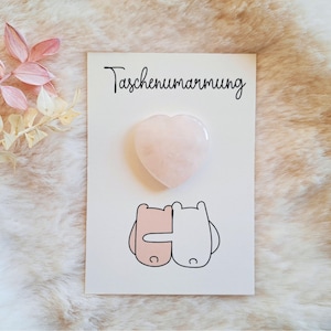 Taschenumarmung Karte Mutmacher mit Herz Pocket Hug personalisierbare Karte Troststein