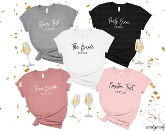 Eigener Text JGA Shirts Personalisierbar Frauen Party Shirt Bachelorette Hen Party XS-2XL Unisex T-Shirt