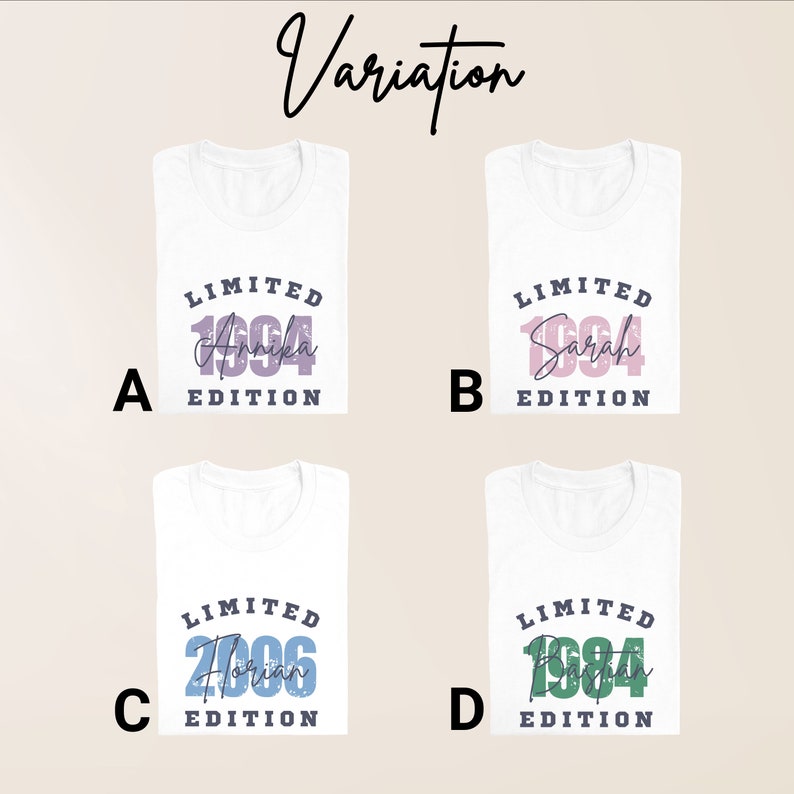 Custom Year Limited Edition Name T-Shirt