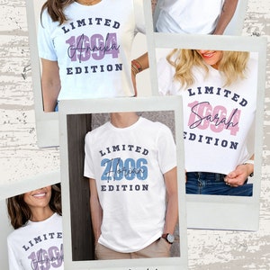 Jahreszahl Shirt Geburtstag Custom Year Limited Edition Name T-Shirt Gift Milestone Birthday