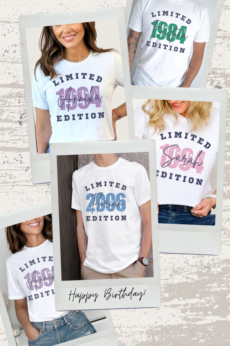 Jahreszahl Shirt Geburtstag Custom Year Limited Edition Name T-Shirt Gift Milestone Birthday
