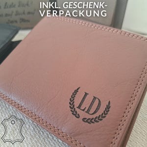 Geldbörse Leder braun personalisiert Geschenk Leder Geldbeutel Herrengeldbörse Nappaleder Geburtstag Jahrestag Geschenk