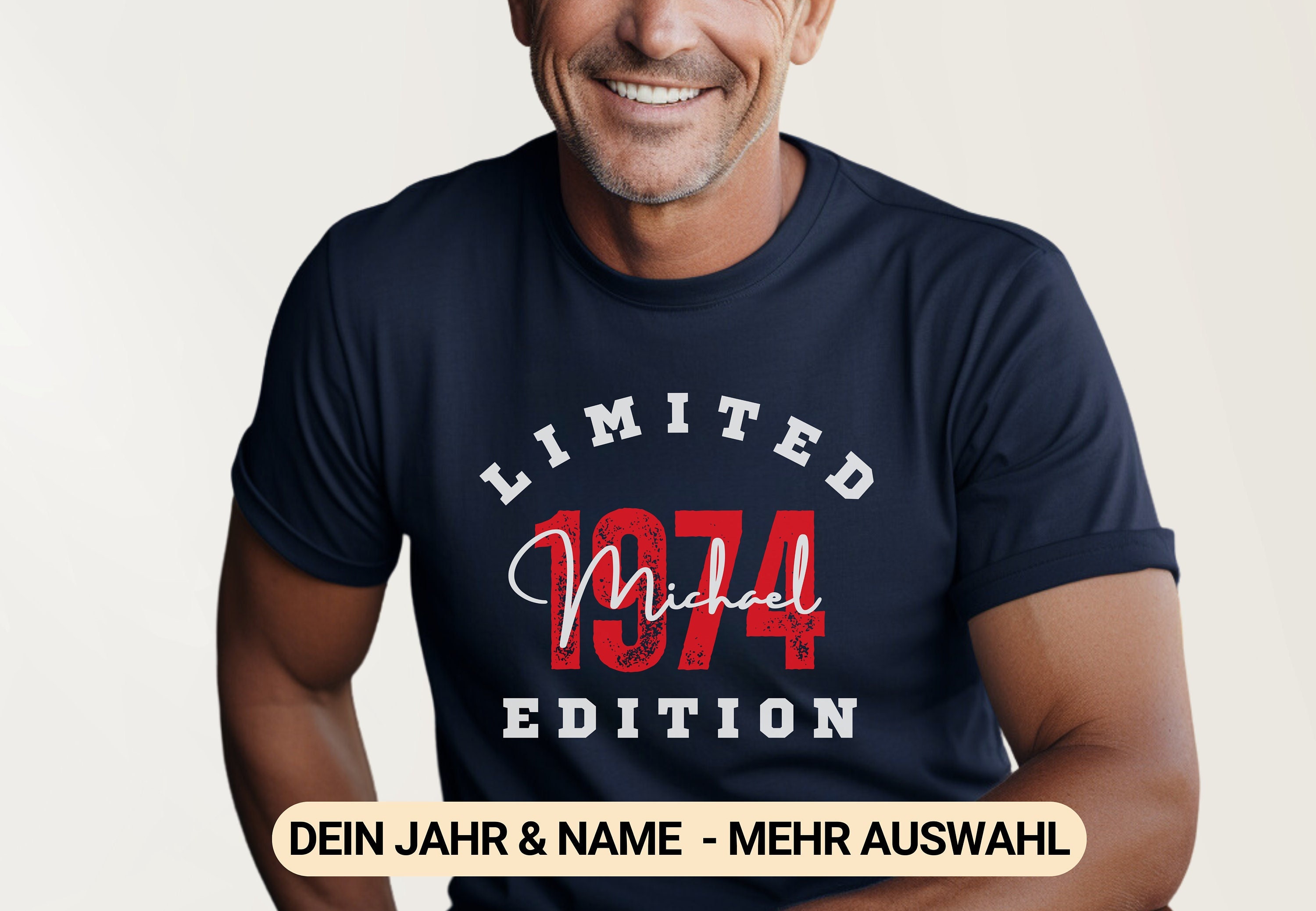 Personalized T-Shirt Name Year Shirt Man Birthday Gift Year of Birth Individual Limited Edition Shirt Personal Unique Gift