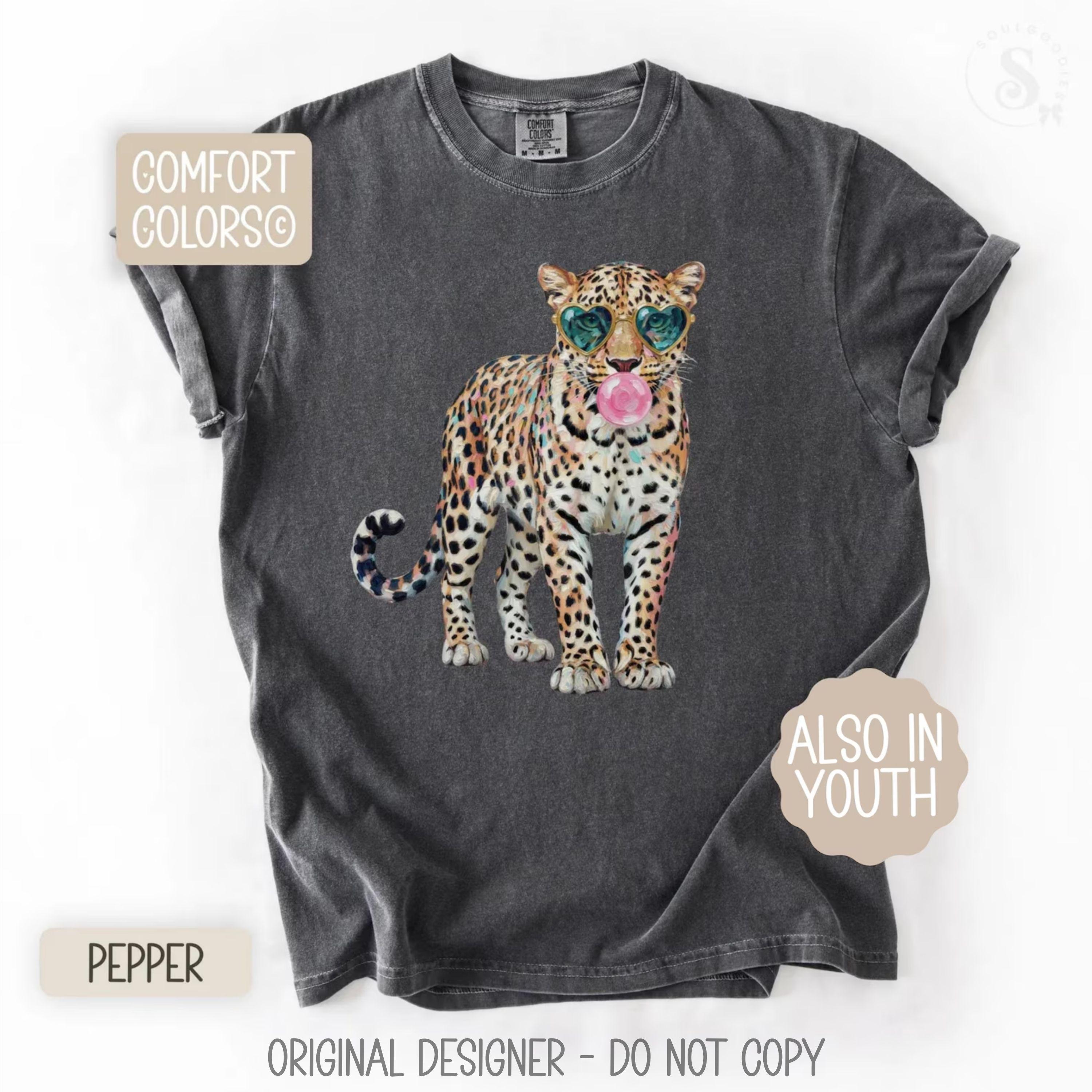 Leopard Comfort Colors Shirt Leopard Bubblegum Sunglasses T-shirt Cute ...