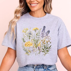 Wildblumen Sweatshirt Blumen Pullover Oversize Pressed Flowers Jumper Florales Design Pulli Damen Sommer Shirt 画像 9