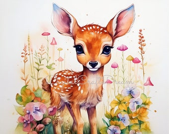 Aquarell Kitz Clipart, hochwertige JPGs (digitaler Download)