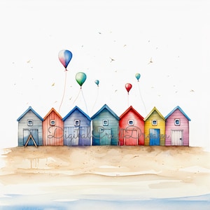 Cute House Clipart, 12 wysokiej jakości plików JPG, clipart akwarelowy House, clipart domowy, ilustracja akwarelowa, tworzenie kartek, pobieranie cyfrowe