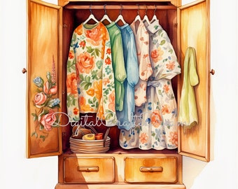 トップス nude vintage closet Antique Wardrobe - 3D Printable STL - OBJ File - Vintage