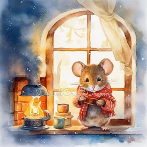 Petite souris Clipart, clipart enfants, téléchargement numérique, photos aquarelle de souris, téléchargements numériques instantanés, clipart animal mignon, impression de souris