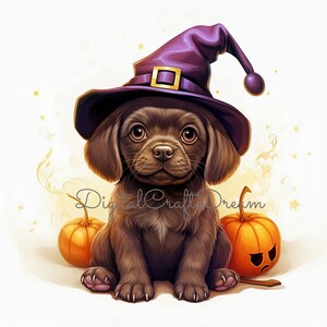 Halloween Brown Dog Clipart, 10 High Quality JPGs, Fall Clipart, Halloween Dog, Watercolor Pet, Digital Prints, Digital Paper Craft, Clipart