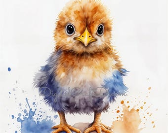 Watercolor Chick Clipart Set – Cute Baby Chick Illustrations (Digital Download)