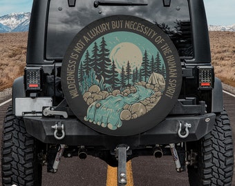 Mountain Stream Spare Tire Cover - fits Jeeps, Broncos, SUVs, RVs, Campers | Free U.S. Shipping | No Backup Camera Option