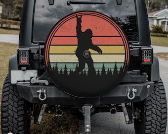 Bigfoot Rockstar American Flag Spare Tire Cover - Size 33 Inch For SUVs & Trucks