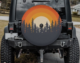 Fotbe Vintage Print Island Skull Spare Tire Cover Thickening Universal Fit For Jeep, Trailer, RV, SUV, Truck, Tough Tire Wheel Soft Cover-16 Inch