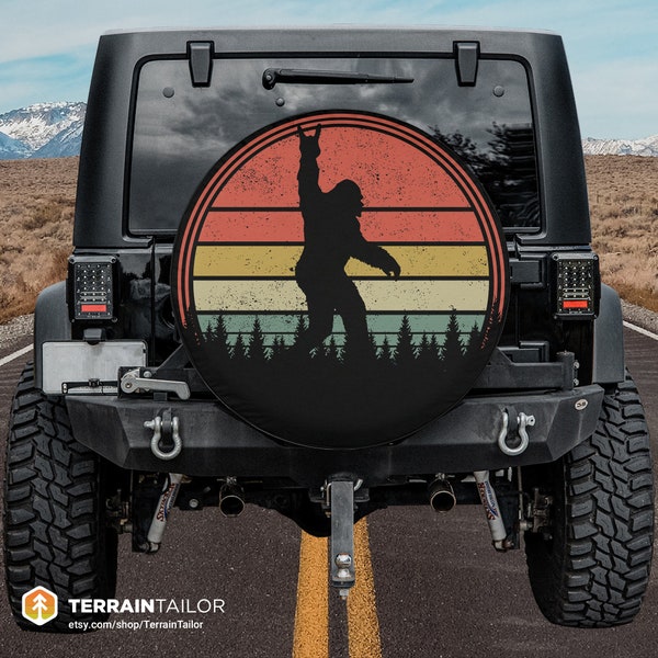 Bigfoot And The Moon Car Spare Tire Cover
