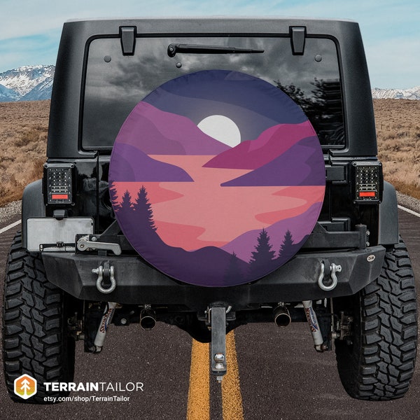 Jeep Tire Cover Mountain Etsy