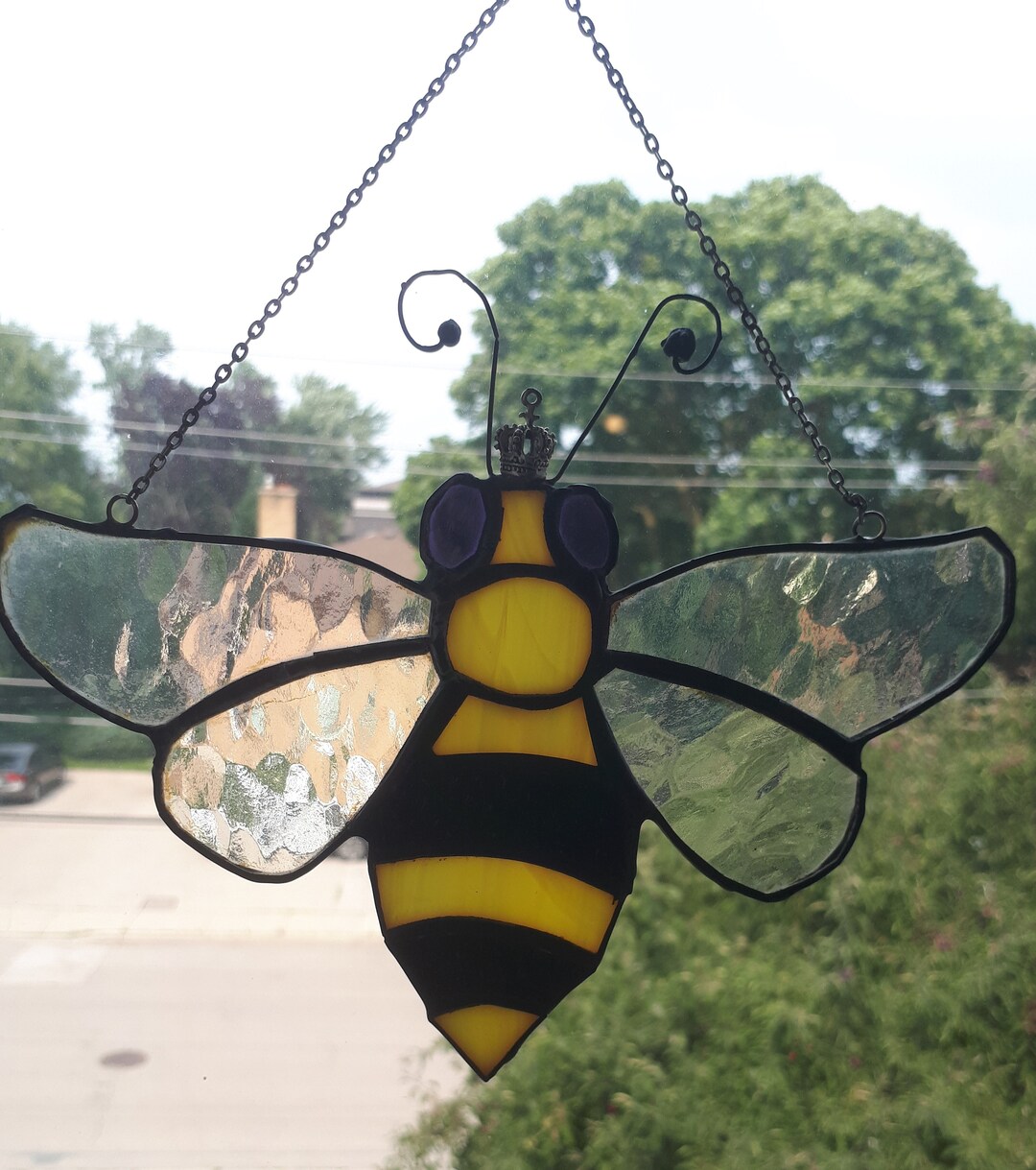 Queen Bee Stained Glass Suncatcher Etsy