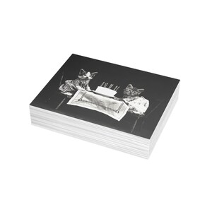 Greeting Card, Cute Vintage Kittens Birthday Card - Funny, Card w/Env or Set of 10, 30 pcs, Blank Inside for Message, Glossy or Matte image 4
