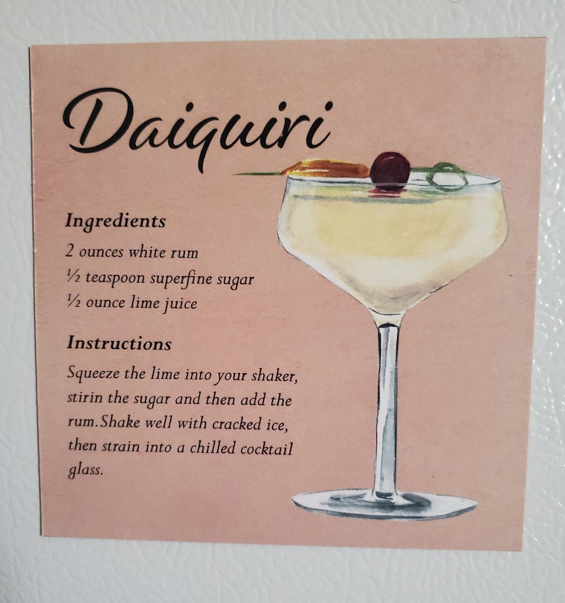 Rum Cocktail Recipe Magnets - Set of 4 - Etsy