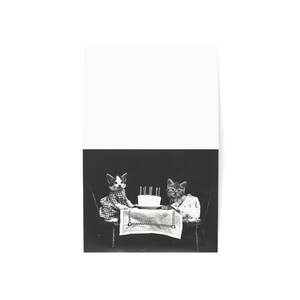 Greeting Card, Cute Vintage Kittens Birthday Card - Funny, Card w/Env or Set of 10, 30 pcs, Blank Inside for Message, Glossy or Matte image 3
