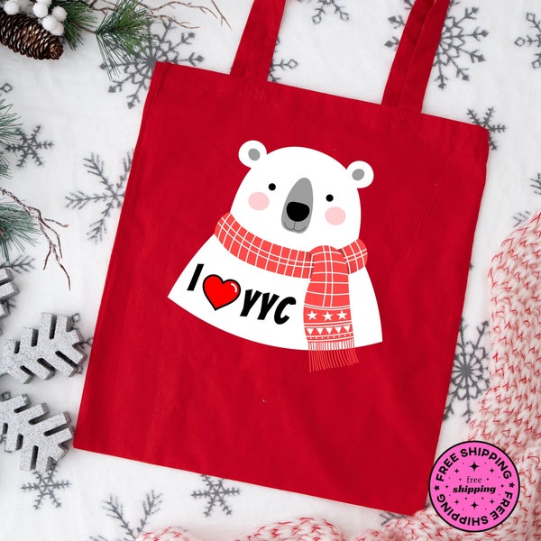 Ice White Polar Bear Tote Bag Artic Animal Reusable bag Farmers market Canva Tote Bag Preschool Children Book Bag Birthday Shopping Bag