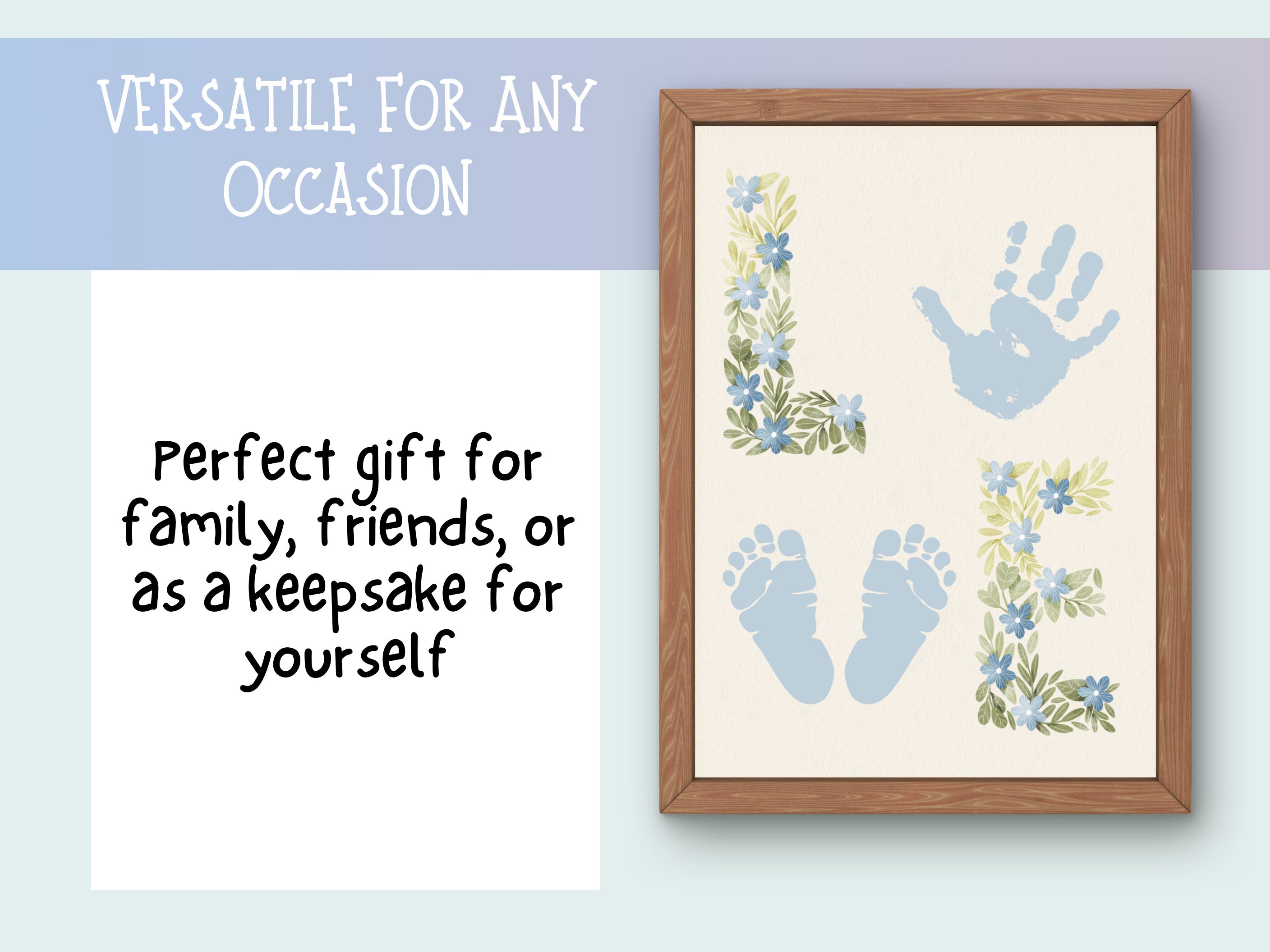 Personalized Love Handprint & Footprint Keepsake Art | DIY Preschool ...