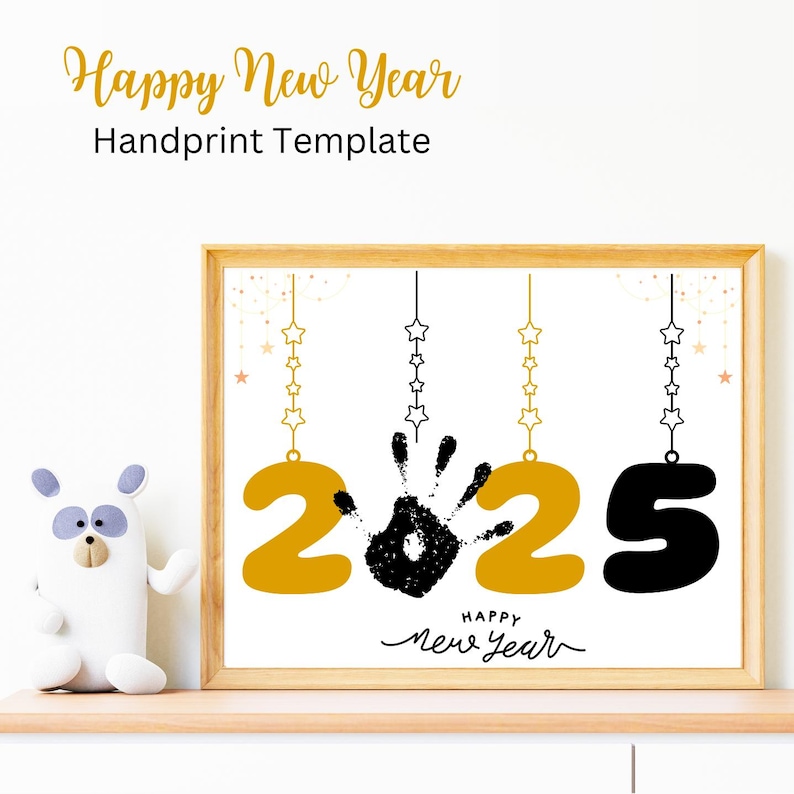Festive New Year Handprint Art: DIY Keepsake Craft for Kids, Preschool ...