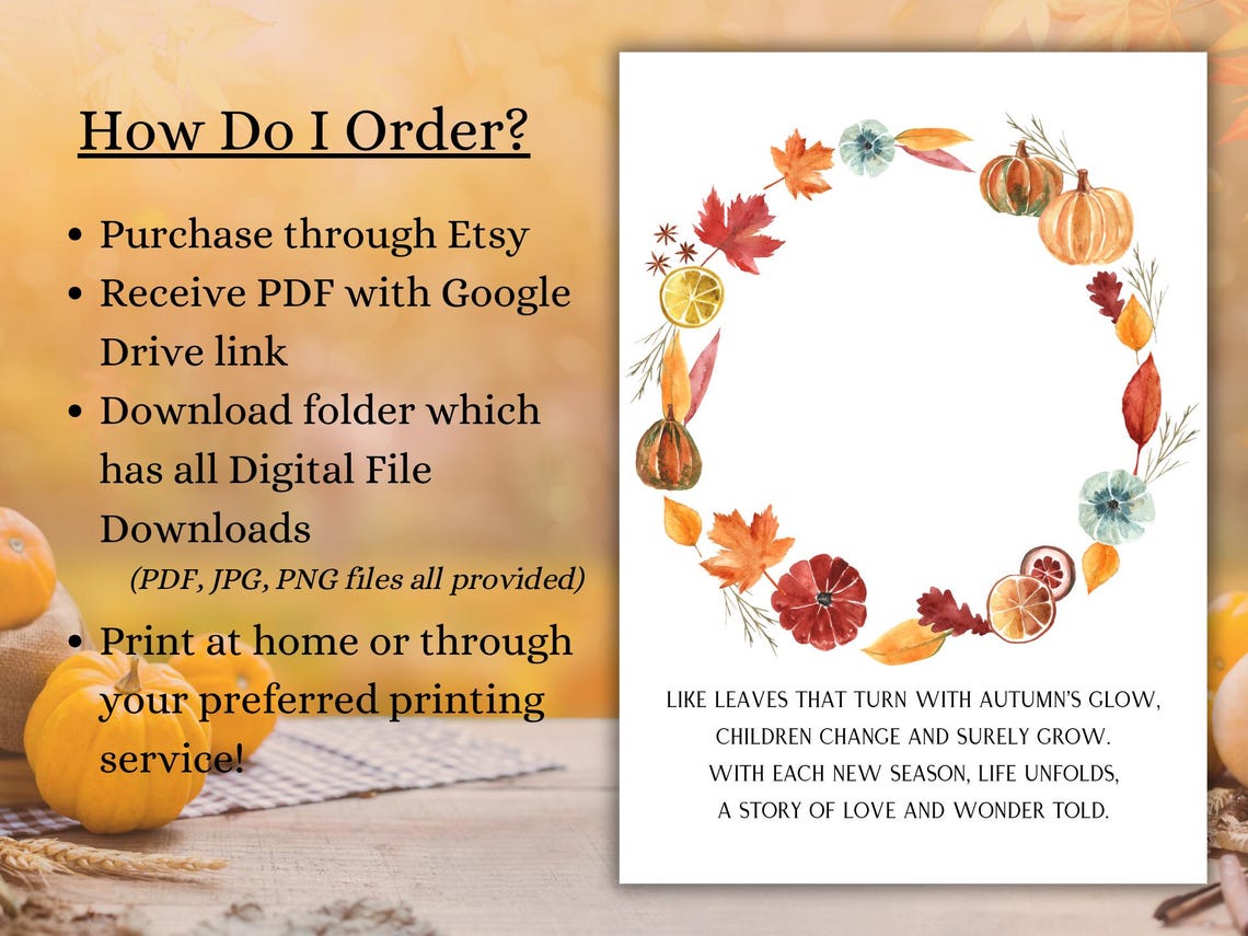 Fall Printable Art Bundle | DIY Handprint Crafts, Keepsake Decor ...