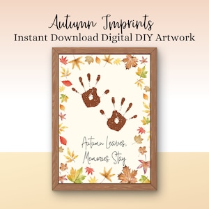 Autumn Handprint Art: Fall Leaves Keepsake (Digital Download)