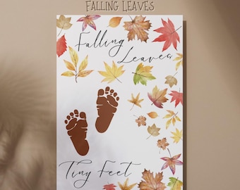 Kids DIY Footprint Art Print for Fall Thanksgiving Crafts and Preschool Activities