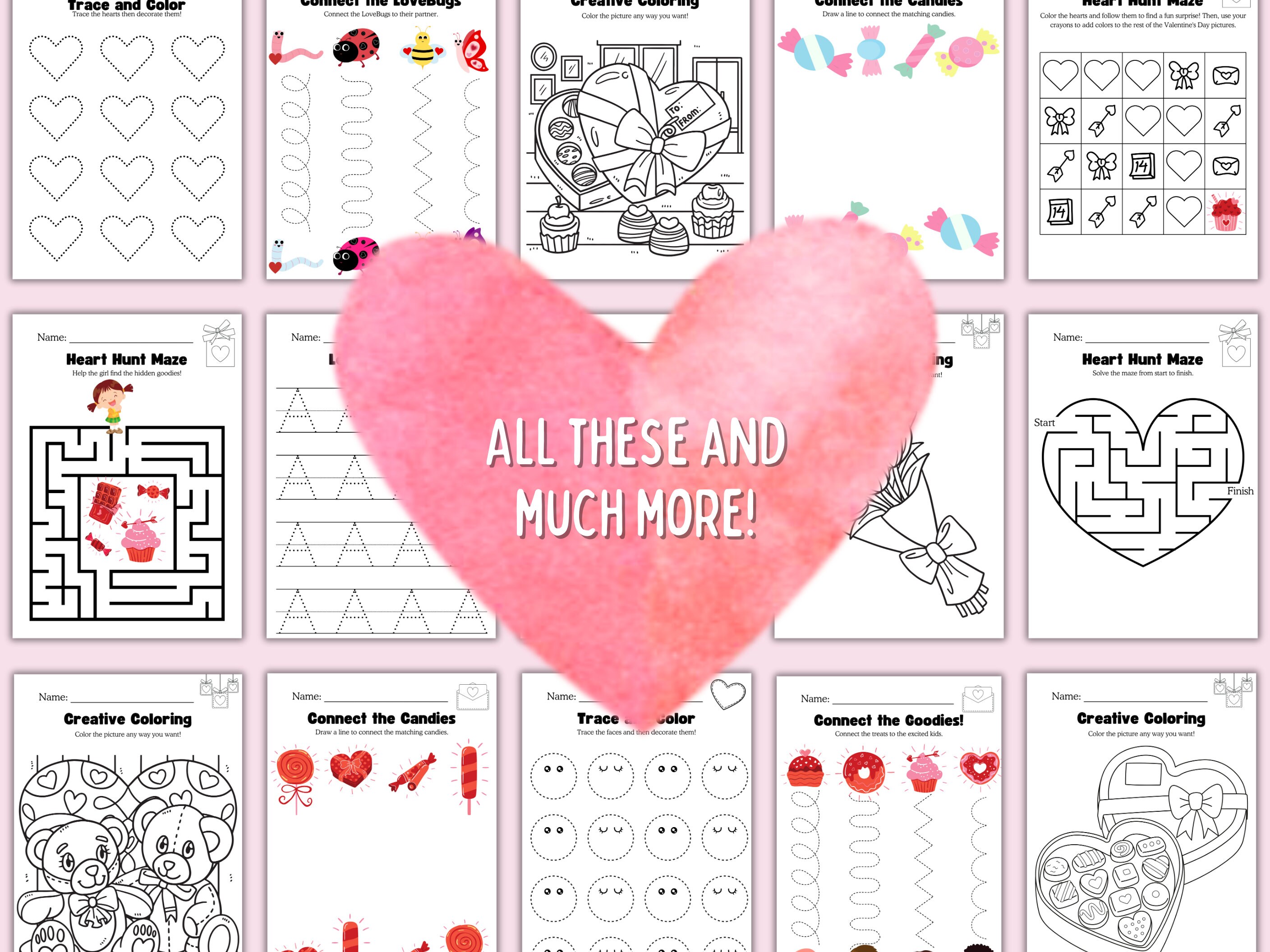 Preschool Valentine Activities Preschool Worksheets, Toddler Busy Book ...