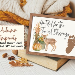 Thanksgiving Footprint Art | Footprint Keepsake, Thanksgiving Kids Craft, Preschool Printables, Tiniest Blessings