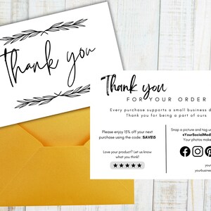 Plantilla de tarjeta de agradecimiento editable para pequeñas empresas: folleto imprimible para agradecer al cliente