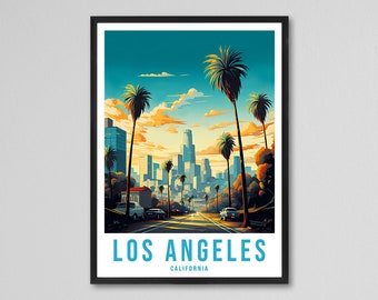 Los Angeles Travel Print Wall Art Los Angeles Wall Hanging Home Décor California Art Lover Gift Los Angeles Los Angeles Gift Art Lovers