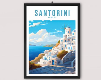 Santorini Greece Print Wall Santorini Wall Hanging Gift Art Lovers Greece Home Décor Santorini Art Lover Gift Santorini Print Wall Décor