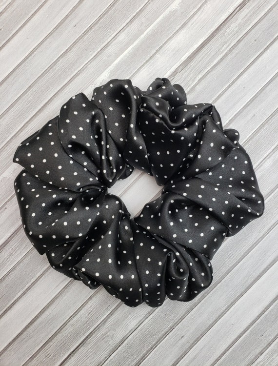Black and white Silky Hair Scrunchies Amazon.com : PARISBELLA Silky Satin Scrunchies For Women  main image 4