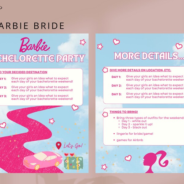 Barbie Digital Itinerary - Etsy