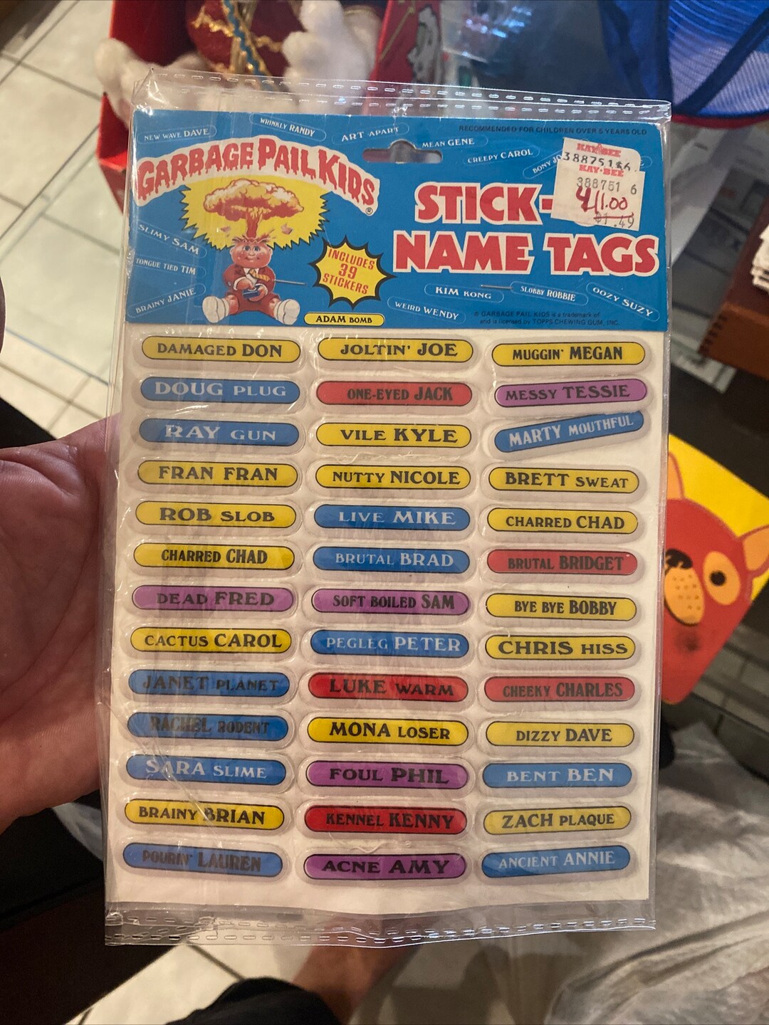 Garbage Pail Kids 1986 Stickon Name Tags New Sealed Package Etsy